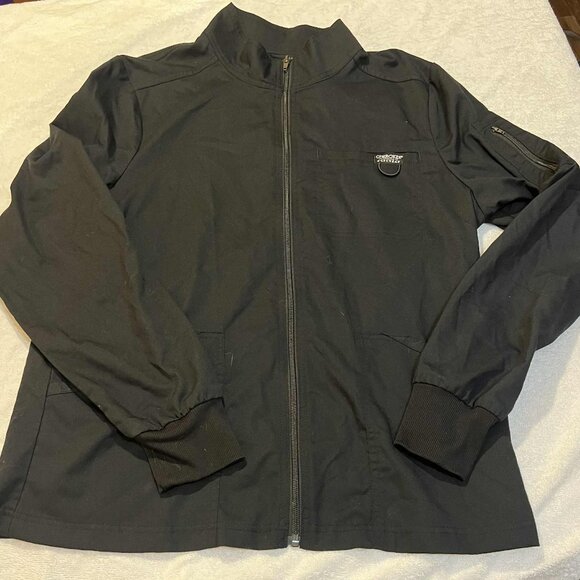 Cherokee Flex Scrub Jacket with Pockets Size Medium Black - Picture 1 of 4